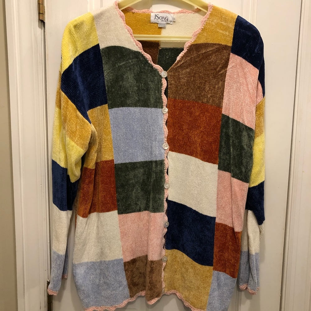 JSong Patchwork Velour Sweater